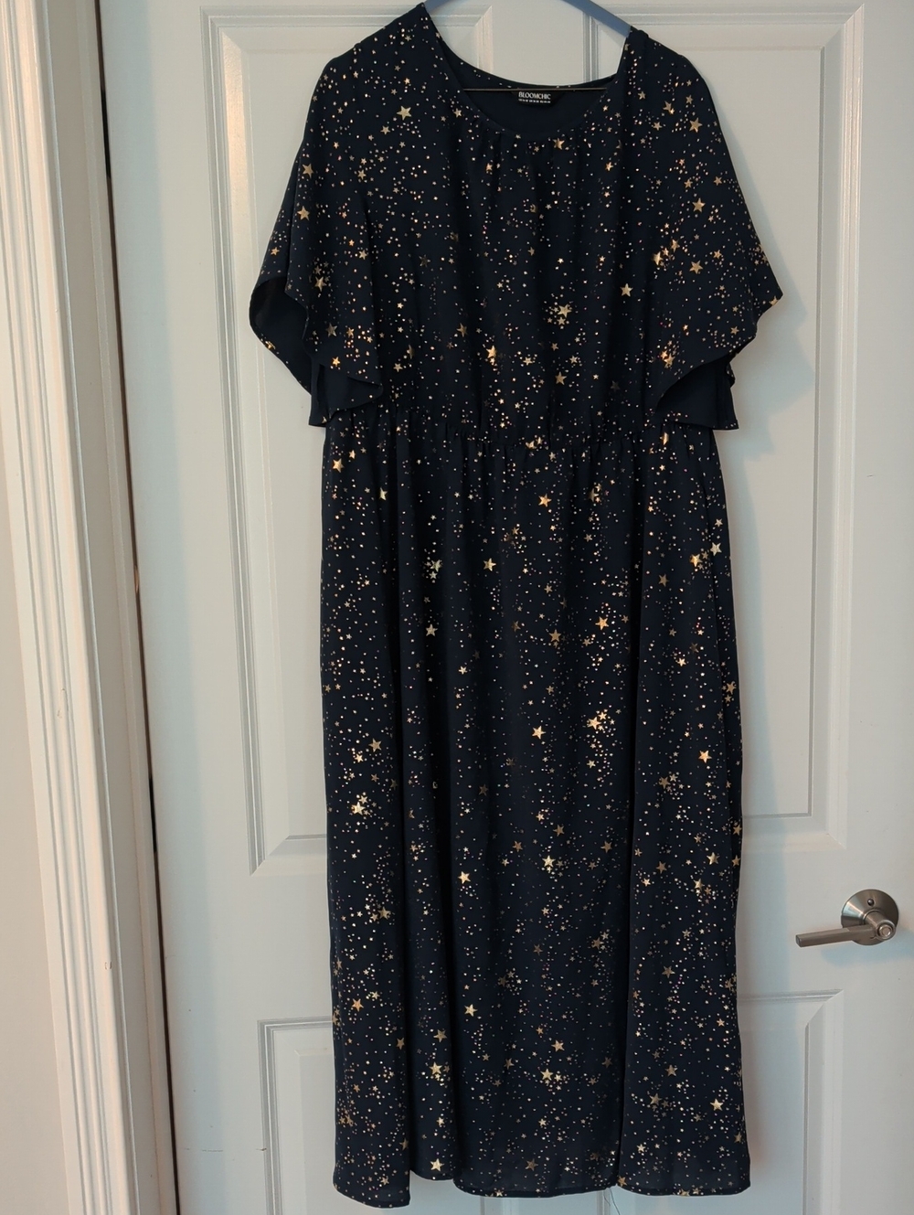 BloomChic Navy Dress with Gold Star Print